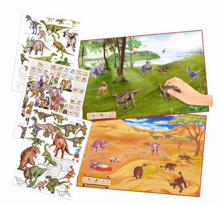 Top Model | טופ מודל Dino Zoo Coloring Book חוברת צביעה ומדבקות - Top Model - קיקוס - Kikos.co.il